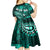 Fiji Masi Paisley Kid Short Sleeve Dress Fijian Hibiscus Tapa Turquoise Version LT01 - Polynesian Pride
