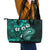 Fiji Masi Paisley Leather Tote Bag Fijian Hibiscus Tapa Turquoise Version LT01 - Polynesian Pride