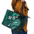 Fiji Masi Paisley Leather Tote Bag Fijian Hibiscus Tapa Turquoise Version LT01 - Polynesian Pride