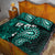Fiji Masi Paisley Quilt Bed Set Fijian Hibiscus Tapa Turquoise Version LT01 - Polynesian Pride