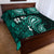 Fiji Masi Paisley Quilt Bed Set Fijian Hibiscus Tapa Turquoise Version LT01 - Polynesian Pride