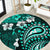 Fiji Masi Paisley Round Carpet Fijian Hibiscus Tapa Turquoise Version LT01 Turquoise - Polynesian Pride