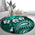 Fiji Masi Paisley Round Carpet Fijian Hibiscus Tapa Turquoise Version LT01 - Polynesian Pride