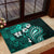 Fiji Masi Paisley Rubber Doormat Fijian Hibiscus Tapa Turquoise Version LT01 - Polynesian Pride