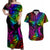 LGBT History Month Couples Matching Off Shoulder Maxi Dress and Hawaiian Shirt Polynesian Hammerhead Shark LT01 Rainbow - Polynesian Pride