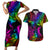 LGBT History Month Couples Matching Short Sleeve Bodycon Dress and Hawaiian Shirt Polynesian Hammerhead Shark LT01 Rainbow - Polynesian Pride