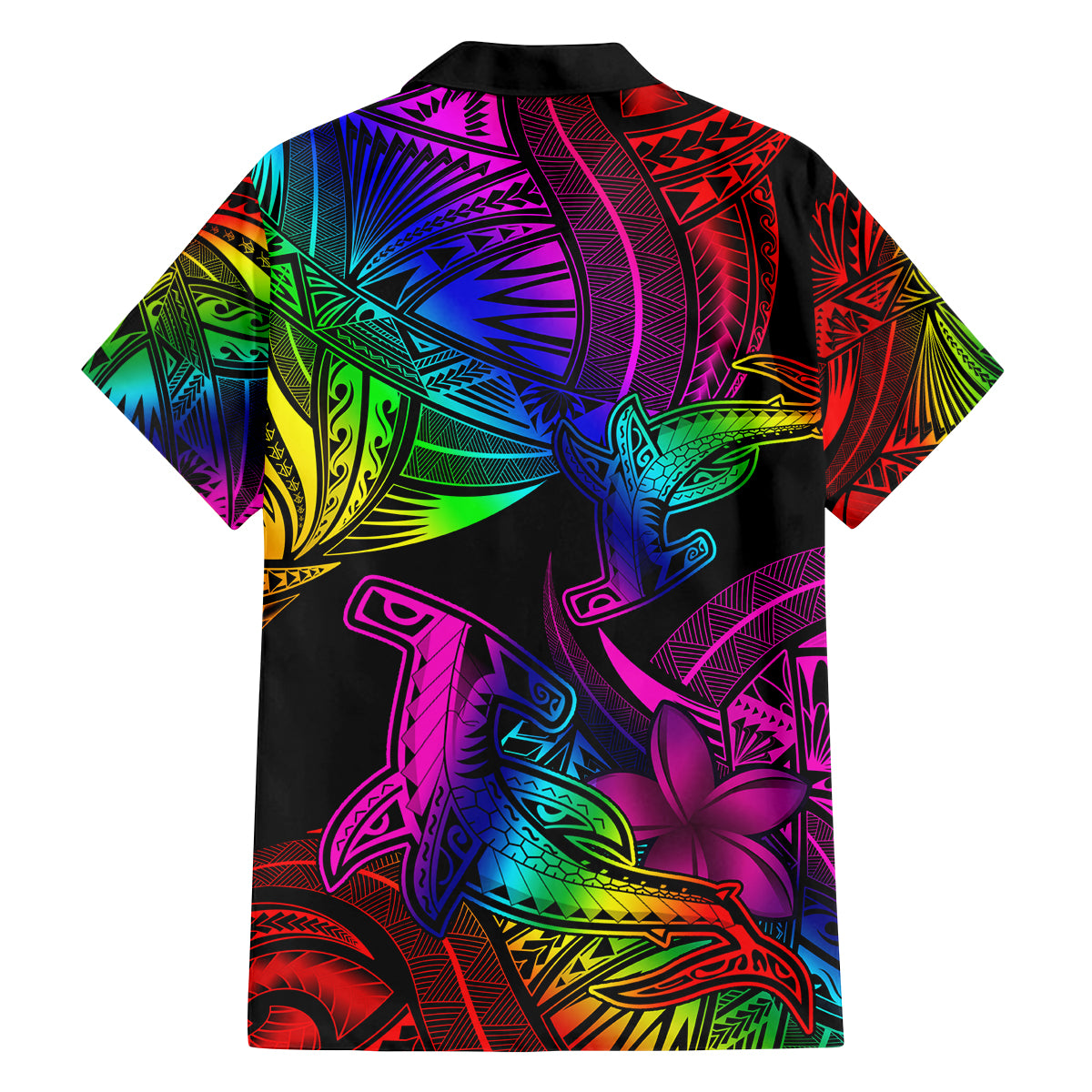 LGBT History Month Family Matching Off Shoulder Maxi Dress and Hawaiian Shirt Polynesian Hammerhead Shark LT01 - Polynesian Pride