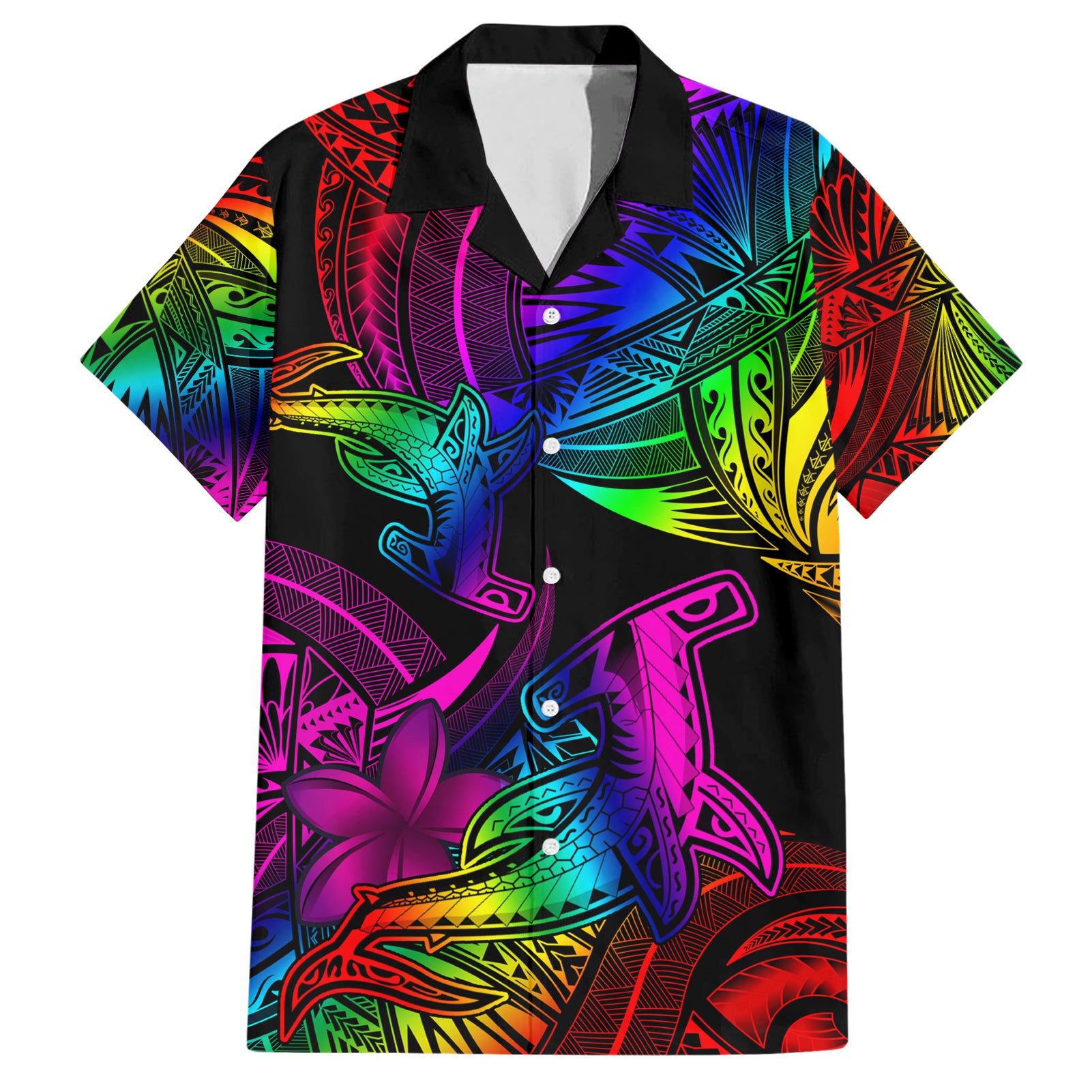 LGBT History Month Hawaiian Shirt Polynesian Hammerhead Shark LT01 Rainbow - Polynesian Pride