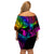 LGBT History Month Off Shoulder Short Dress Polynesian Hammerhead Shark LT01 - Polynesian Pride