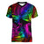 LGBT History Month Women V Neck T Shirt Polynesian Hammerhead Shark LT01 Female Rainbow - Polynesian Pride