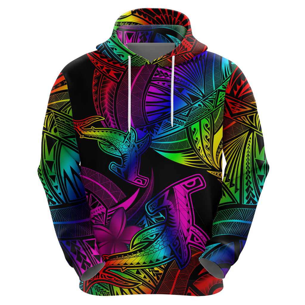 LGBT History Month Zip Hoodie Polynesian Hammerhead Shark LT01 - Polynesian Pride