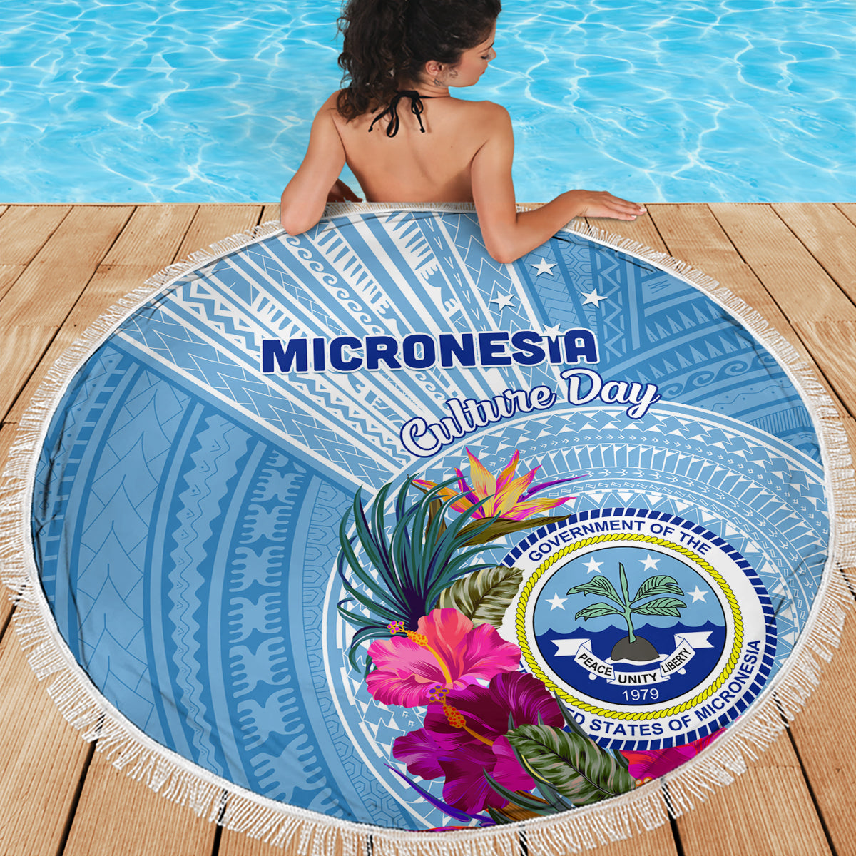 Micronesia Culture Day Beach Blanket Tribal Pattern Tropical Style LT01 - Polynesian Pride