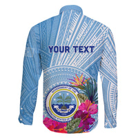 Micronesia Culture Day Family Matching Off Shoulder Long Sleeve Dress and Hawaiian Shirt Tribal Pattern Tropical Style LT01 - Polynesian Pride