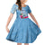 Micronesia Culture Day Family Matching Off Shoulder Short Dress and Hawaiian Shirt Tribal Pattern Tropical Style LT01 Daughter's Dress Blue - Polynesian Pride