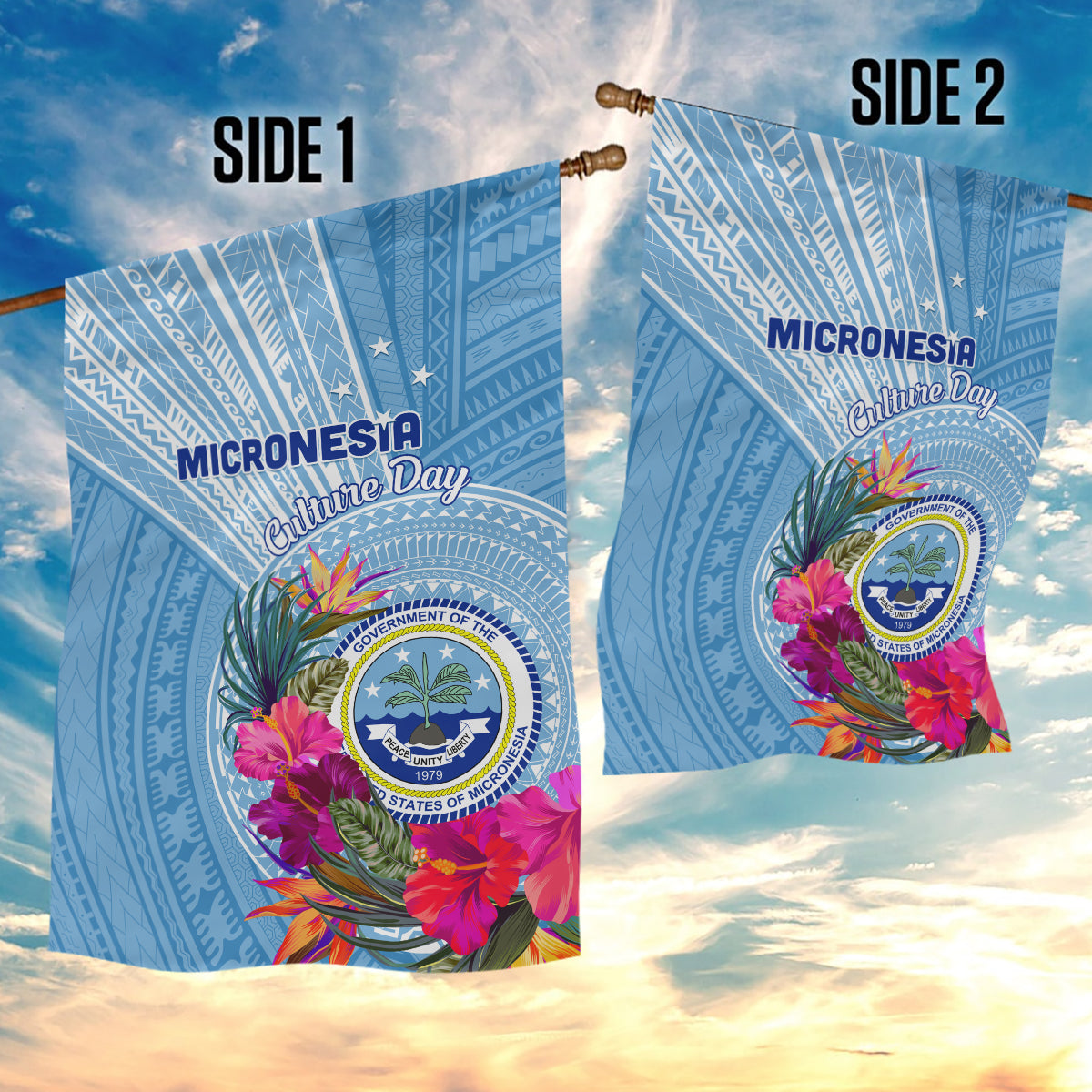 Micronesia Culture Day Garden Flag Tribal Pattern Tropical Style LT01 - Polynesian Pride