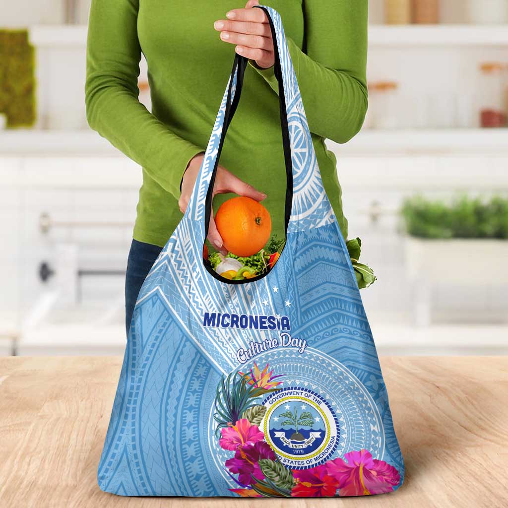 Micronesia Culture Day Grocery Bag Tribal Pattern Tropical Style