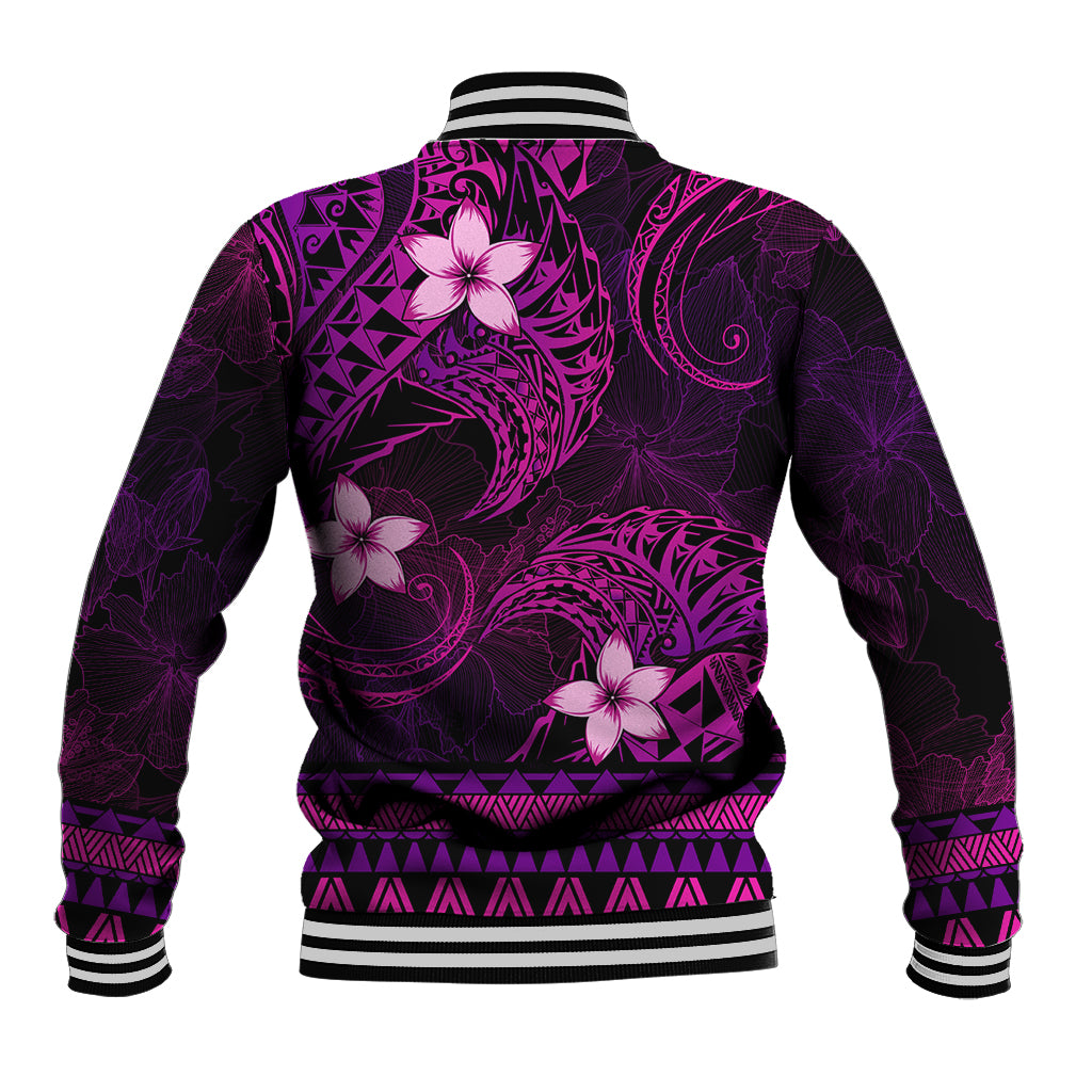 FSM Culture Day Baseball Jacket Tribal Pattern Pink Version LT01 - Polynesian Pride