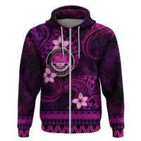 FSM Culture Day Hoodie Tribal Pattern Pink Version LT01 Zip Hoodie Pink - Polynesian Pride