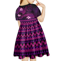FSM Culture Day Kid Short Sleeve Dress Tribal Pattern Pink Version LT01 - Polynesian Pride