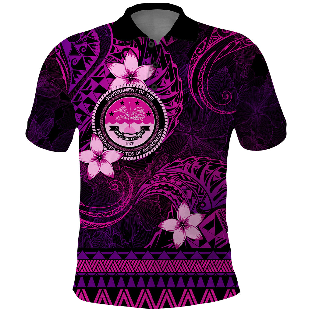 FSM Culture Day Polo Shirt Tribal Pattern Pink Version LT01 Pink - Polynesian Pride