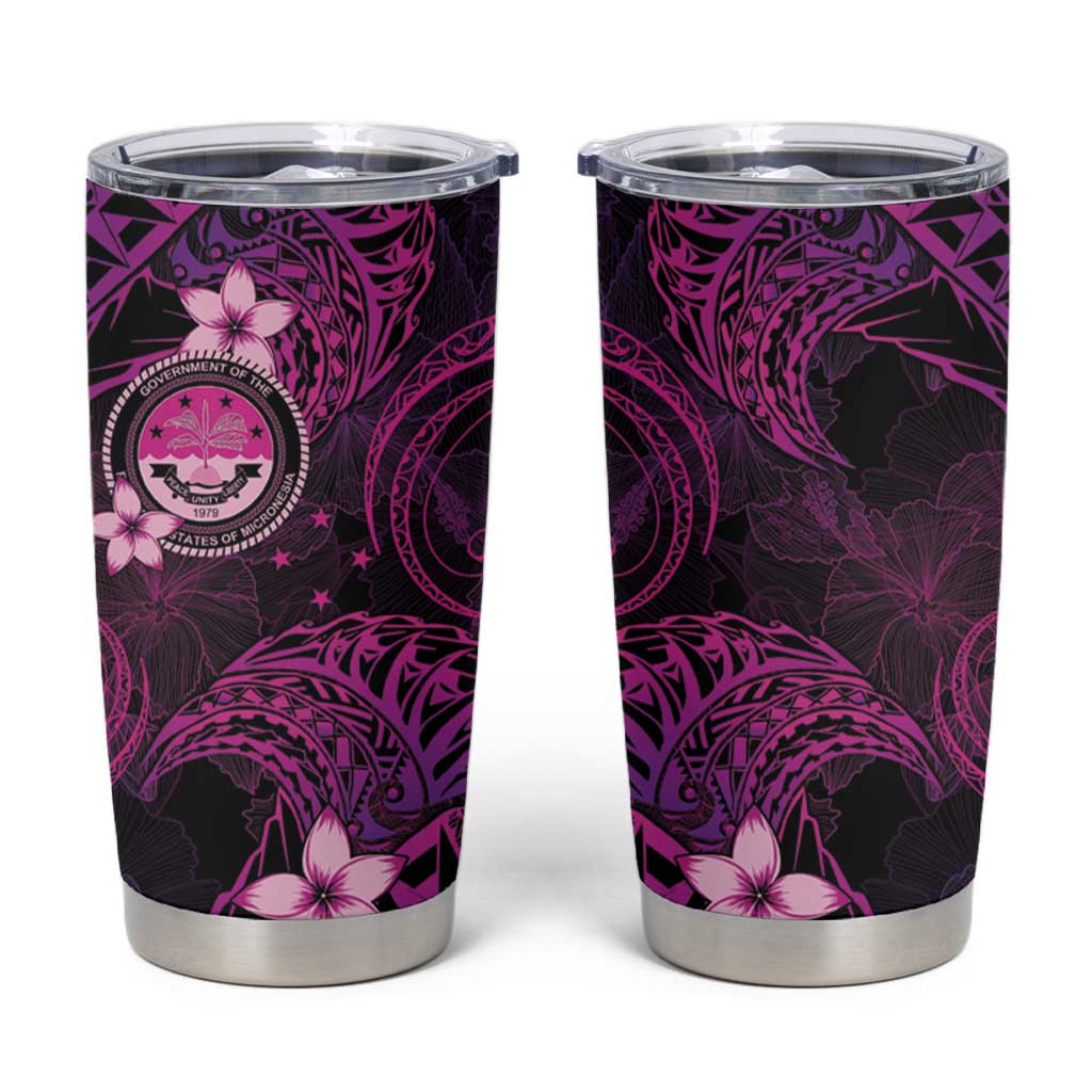 FSM Culture Day Tumbler Cup Tribal Pattern Pink Version