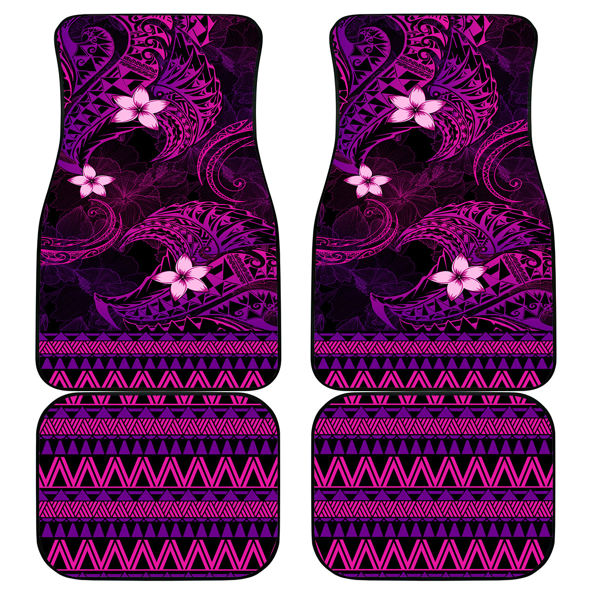 FSM Chuuk State Car Mats Tribal Pattern Pink Version LT01 - Polynesian Pride