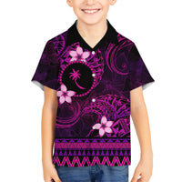 FSM Chuuk State Family Matching Short Sleeve Bodycon Dress and Hawaiian Shirt Tribal Pattern Pink Version LT01 Son's Shirt Pink - Polynesian Pride