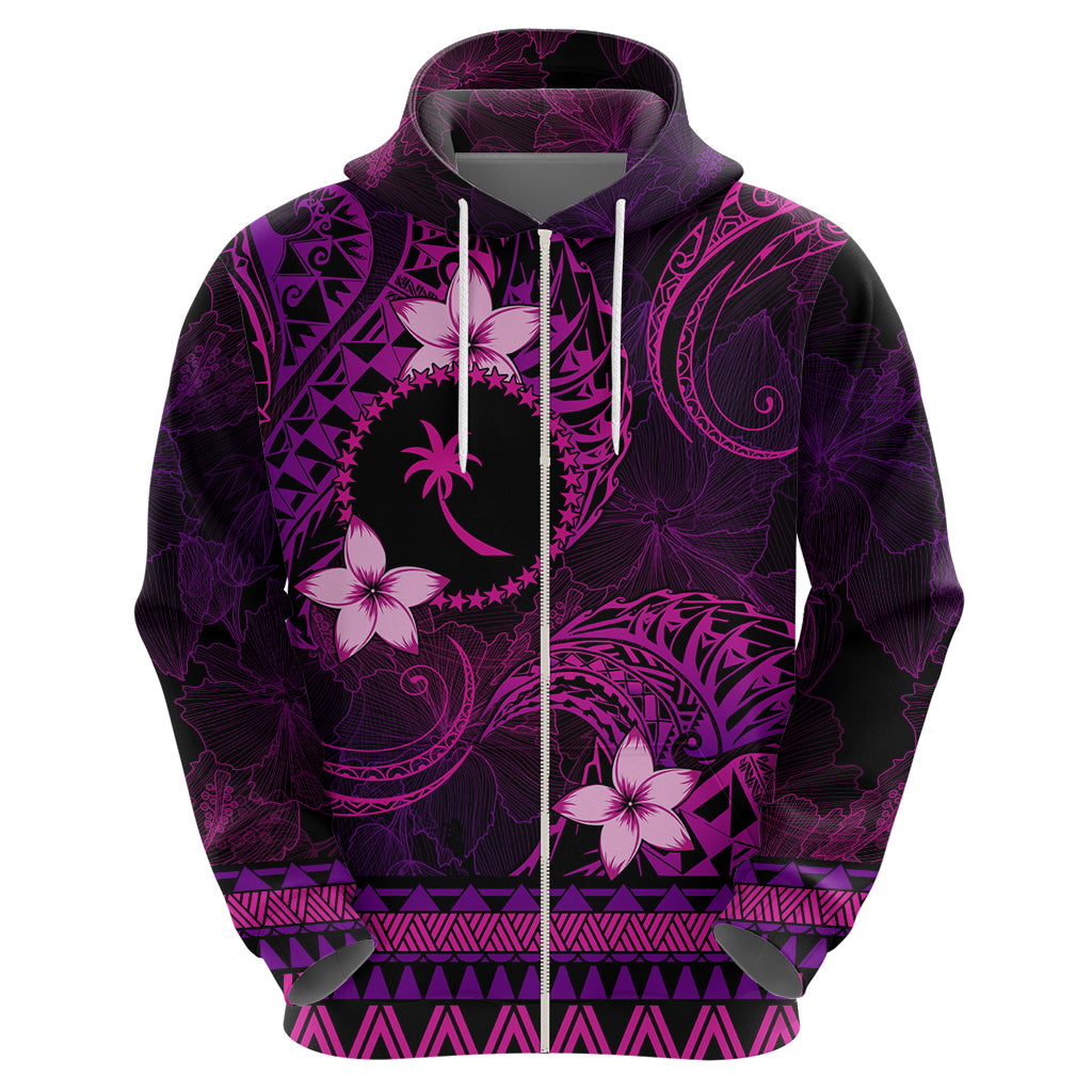 FSM Chuuk State Hoodie Tribal Pattern Pink Version LT01 - Polynesian Pride