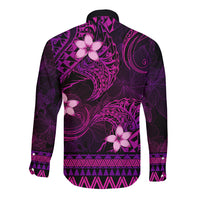 FSM Chuuk State Long Sleeve Button Shirt Tribal Pattern Pink Version LT01 - Polynesian Pride