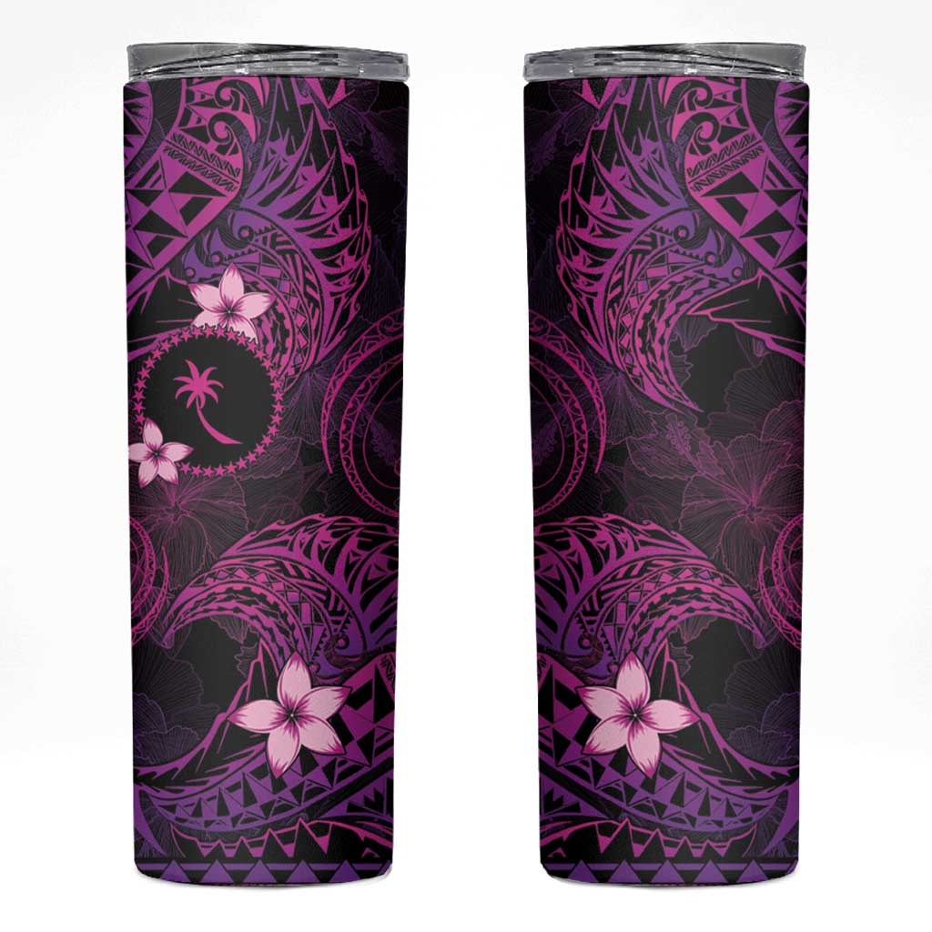 FSM Chuuk State Skinny Tumbler Tribal Pattern Pink Version