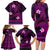 FSM Kosrae State Family Matching Long Sleeve Bodycon Dress and Hawaiian Shirt Tribal Pattern Pink Version LT01 - Polynesian Pride