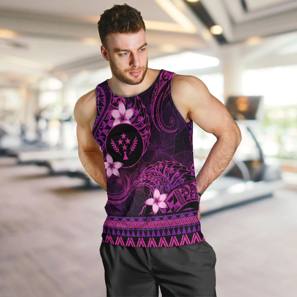 FSM Kosrae State Men Tank Top Tribal Pattern Pink Version LT01 Pink - Polynesian Pride