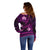 FSM Kosrae State Off Shoulder Sweater Tribal Pattern Pink Version LT01 - Polynesian Pride