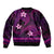 FSM Kosrae State Sleeve Zip Bomber Jacket Tribal Pattern Pink Version LT01 - Polynesian Pride