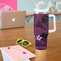 FSM Kosrae State Tumbler With Handle Tribal Pattern Pink Version