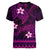 FSM Kosrae State Women V Neck T Shirt Tribal Pattern Pink Version LT01 - Polynesian Pride