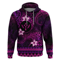 FSM Kosrae State Zip Hoodie Tribal Pattern Pink Version LT01 Pullover Hoodie Pink - Polynesian Pride