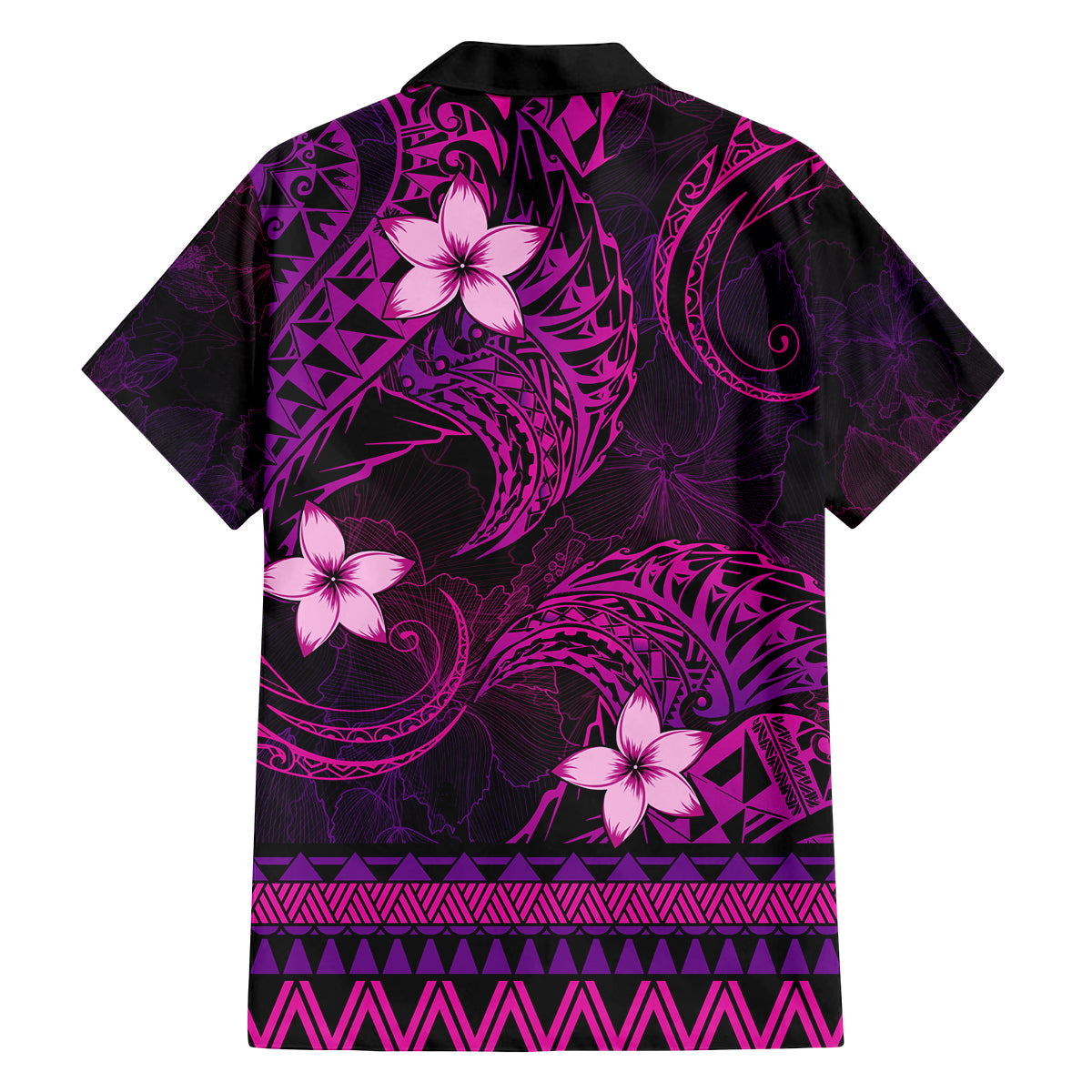 FSM Pohnpei State Family Matching Off Shoulder Long Sleeve Dress and Hawaiian Shirt Tribal Pattern Pink Version LT01 - Polynesian Pride