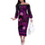 FSM Pohnpei State Family Matching Off Shoulder Long Sleeve Dress and Hawaiian Shirt Tribal Pattern Pink Version LT01 Mom's Dress Pink - Polynesian Pride