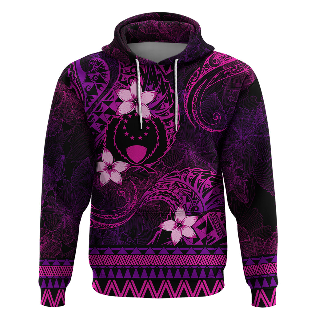 FSM Pohnpei State Hoodie Tribal Pattern Pink Version LT01 Pullover Hoodie Pink - Polynesian Pride