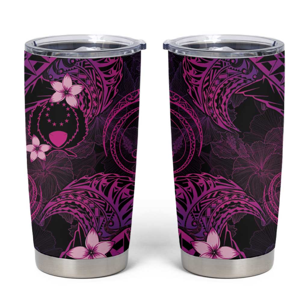 FSM Pohnpei State Tumbler Cup Tribal Pattern Pink Version