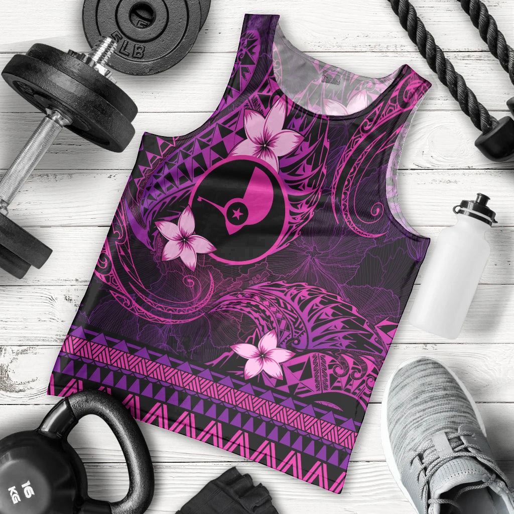 FSM Yap State Men Tank Top Tribal Pattern Pink Version LT01 - Polynesian Pride