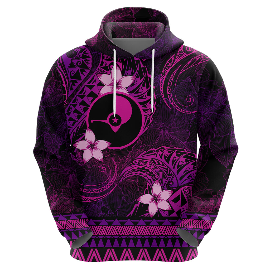 FSM Yap State Zip Hoodie Tribal Pattern Pink Version LT01 - Polynesian Pride