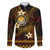 FSM Culture Day Family Matching Off Shoulder Short Dress and Hawaiian Shirt Tribal Pattern Gold Version LT01 Dad's Shirt - Long Sleeve Gold - Polynesian Pride