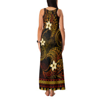 FSM Culture Day Family Matching Tank Maxi Dress and Hawaiian Shirt Tribal Pattern Gold Version LT01 - Polynesian Pride