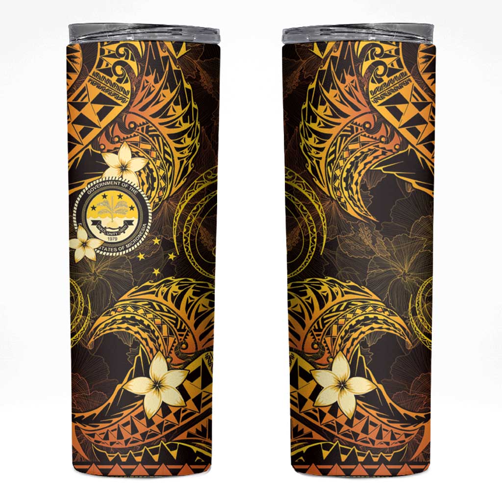 FSM Culture Day Skinny Tumbler Tribal Pattern Gold Version