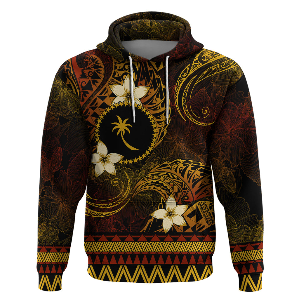 FSM Chuuk State Hoodie Tribal Pattern Gold Version LT01 Pullover Hoodie Gold - Polynesian Pride