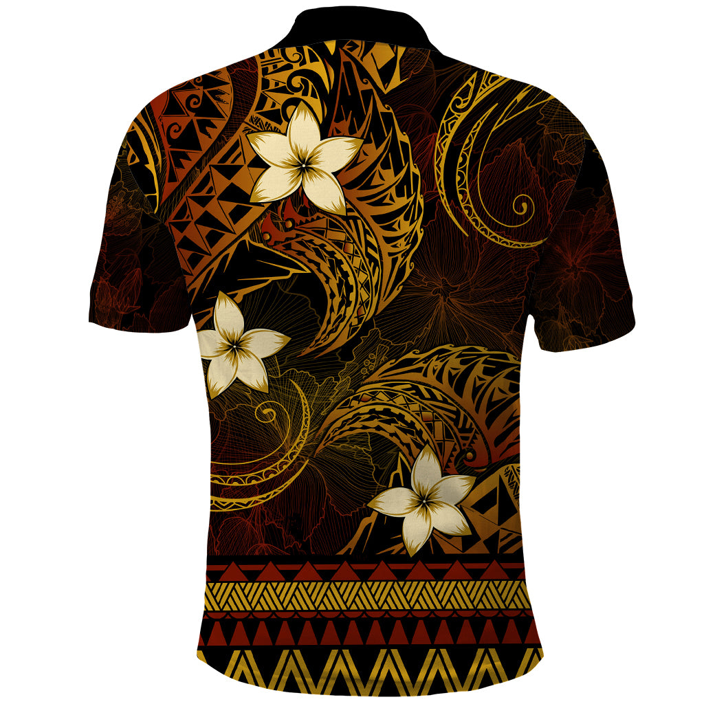 FSM Chuuk State Polo Shirt Tribal Pattern Gold Version LT01 - Polynesian Pride