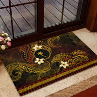 FSM Chuuk State Rubber Doormat Tribal Pattern Gold Version LT01 - Polynesian Pride