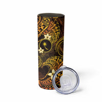 FSM Chuuk State Skinny Tumbler Tribal Pattern Gold Version